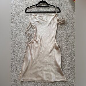 Satin cutout mini dress